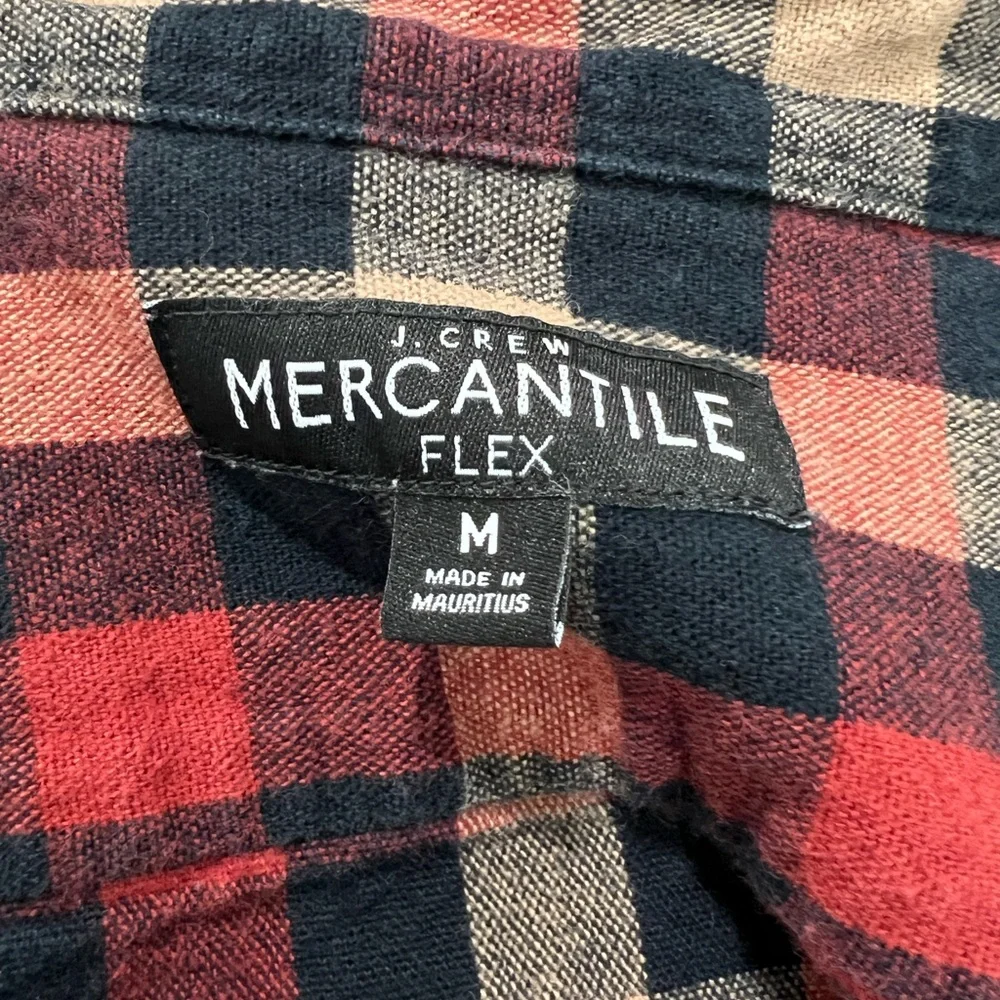 J. Crew Mercantile Flex Red and Black Plaid Shirt Medium